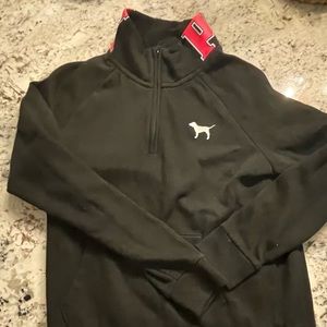 SOLD Victorias Secret Pink Black Quarter Zip Size Med